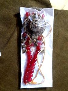 😍 Pretty 🌹Red Colour Neckace With Ear Rings!