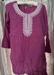 Purple Embroidered Kurta