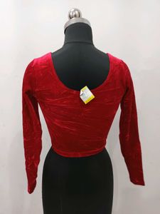 Red Velvet Full Sleeve Blouse