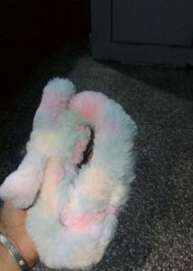 Fluffy Rainbow Bow Headband