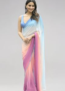 Stunning Ombre Saree with lace Border