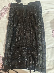 Sparkly Lace-Up Pencil Skirt