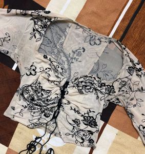 Floral Print Cinched Top
