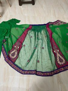 Green Colour Designer One Minute Saree