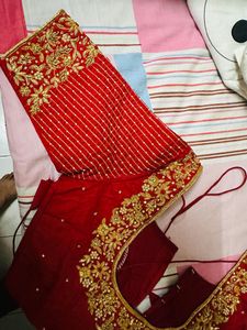 Dark Red Maggam Work Blouse
