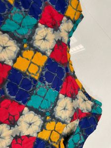 Boho Diamond Print Off-Shoulder Top