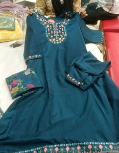 Embroidered New Aline kurta set