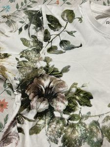 White Floral Print T-Shirt