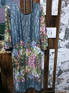 Vibrant 🅰️ big size Floral Print Kurta