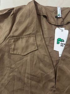 brown crop shirt