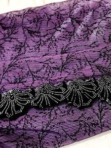 Purple Saree with Black Border