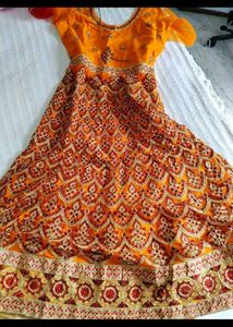 orange wedding gown