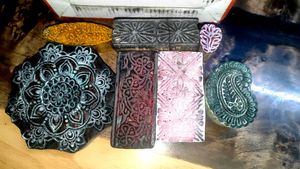 Atlas acramine colours and Block printing Kit
