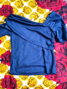blue off shoulder top