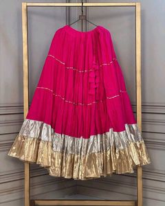 Black Tiered Maxi Skirt with Gold &amp; Silver Trim