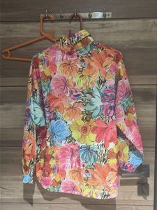 Vibrant Floral Print Button-Up Shirt