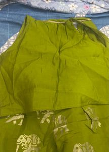Green Elephant Print Palazzos and top