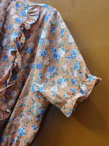 Chic Floral Print Pleated Dress
