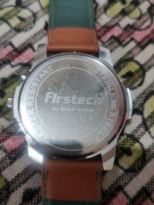 Firstech Analog Watch with Brown Leather Strap