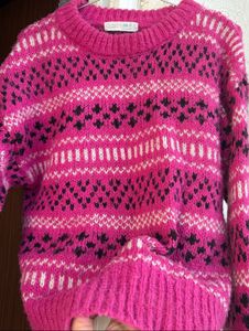 Vintage Pink Patterned Sweater