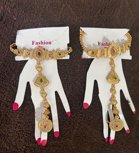 Designer Hand Bracelet with Ring