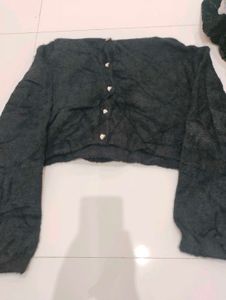 Cute Fuzzy Cropped Cardigan
