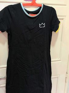 Black Graphic T-Shirt Dress