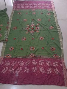 Green embroidered Salwar and Dupatta set