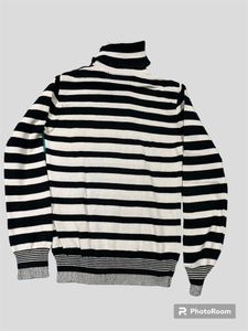 Zebra Print Turtle Neck Top For Prewinter