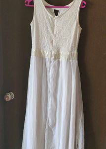 Primadiva White Side slit dress