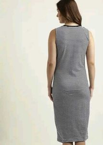 Striped Sleeveless Midi Dress