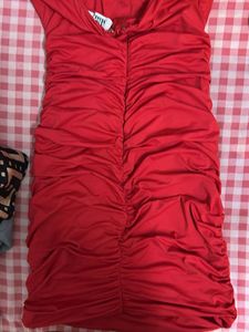 Party Red Ruched Cut-out  One piece