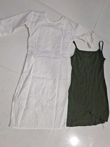 White Embroidered Kurta with Camisole