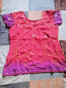 Pink &amp; Purple Ombre Lehenga Choli Set