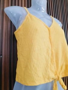 Yellow Tie-Front Camisole Top