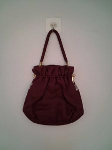 Maroon Floral Clutch Bag