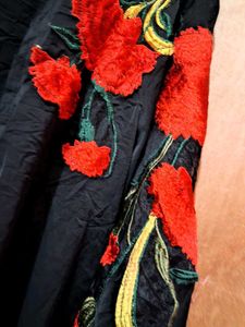 Elegant Abaya Shrug Jacket with Embroidery