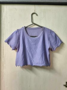 Cute Cropped Lavender Top