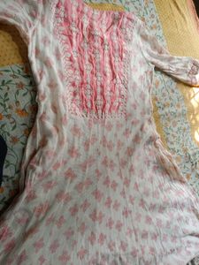 Elegant Peach Floral Kurta