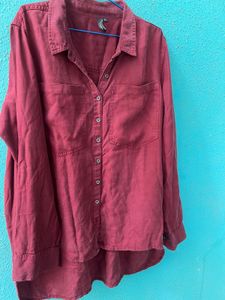 Maroon Button-Up Shirt