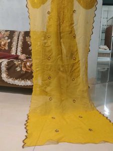 Yellow Embroidered Dupatta