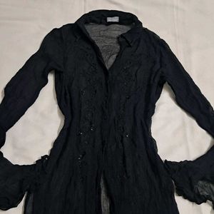 Y2k Vintage Gothic Fairy Desi Chatpata Black Top