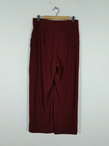 Maroon Straight Fit Trouser For Women's
