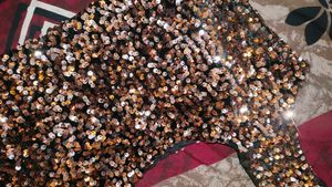 Sparrkling readymade pleated saree