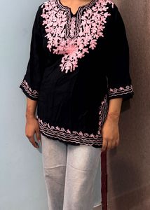 Black Embroidered Kurta