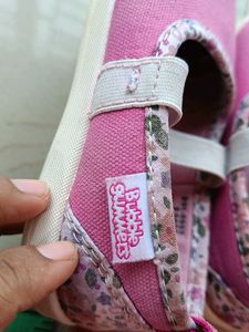 Cute Pink Floral Baby Shoes