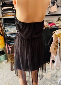 Sparkly Black Halter Neck Dress