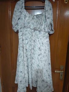 Floral Print Square Neck Dress