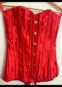 Gothic punk Red Satin Corset Top