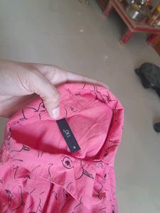 Unique Pink Flamingo Print Shirt Dress